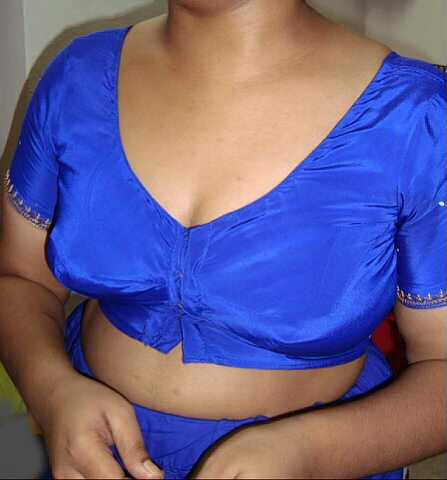 Indian Aunty Bano Blue Blouse Stripped Nude