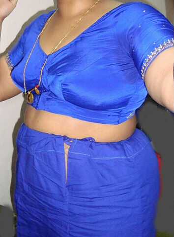 Indian Aunty Bano Blue Blouse Stripped Nude