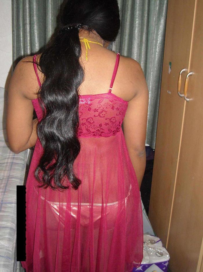Indian Bhabhi Sadaf Stripping Her Red Nighty