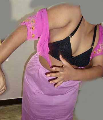 Indian Wife Mahek Pink Saree Stripped Nude
