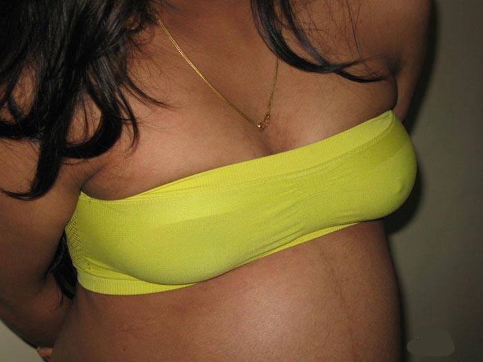 Indian Wife Orange Top Stripped Nude On Bed