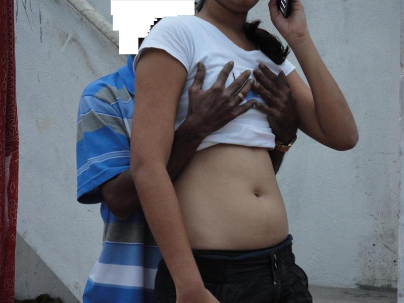 Sexy Indian Girl Gropped By Boyfriend