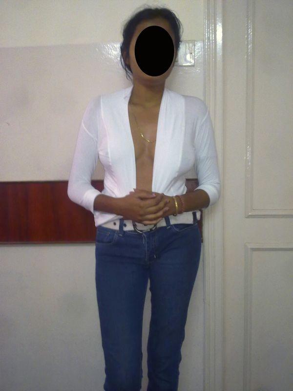 Indian wife opening her blouse for boobs