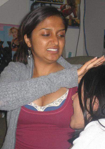 Mix bag picture of indian girl showing off