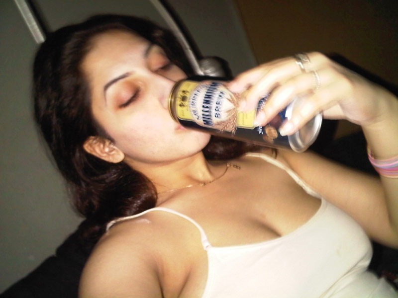 Drunk indian girl showing herself off