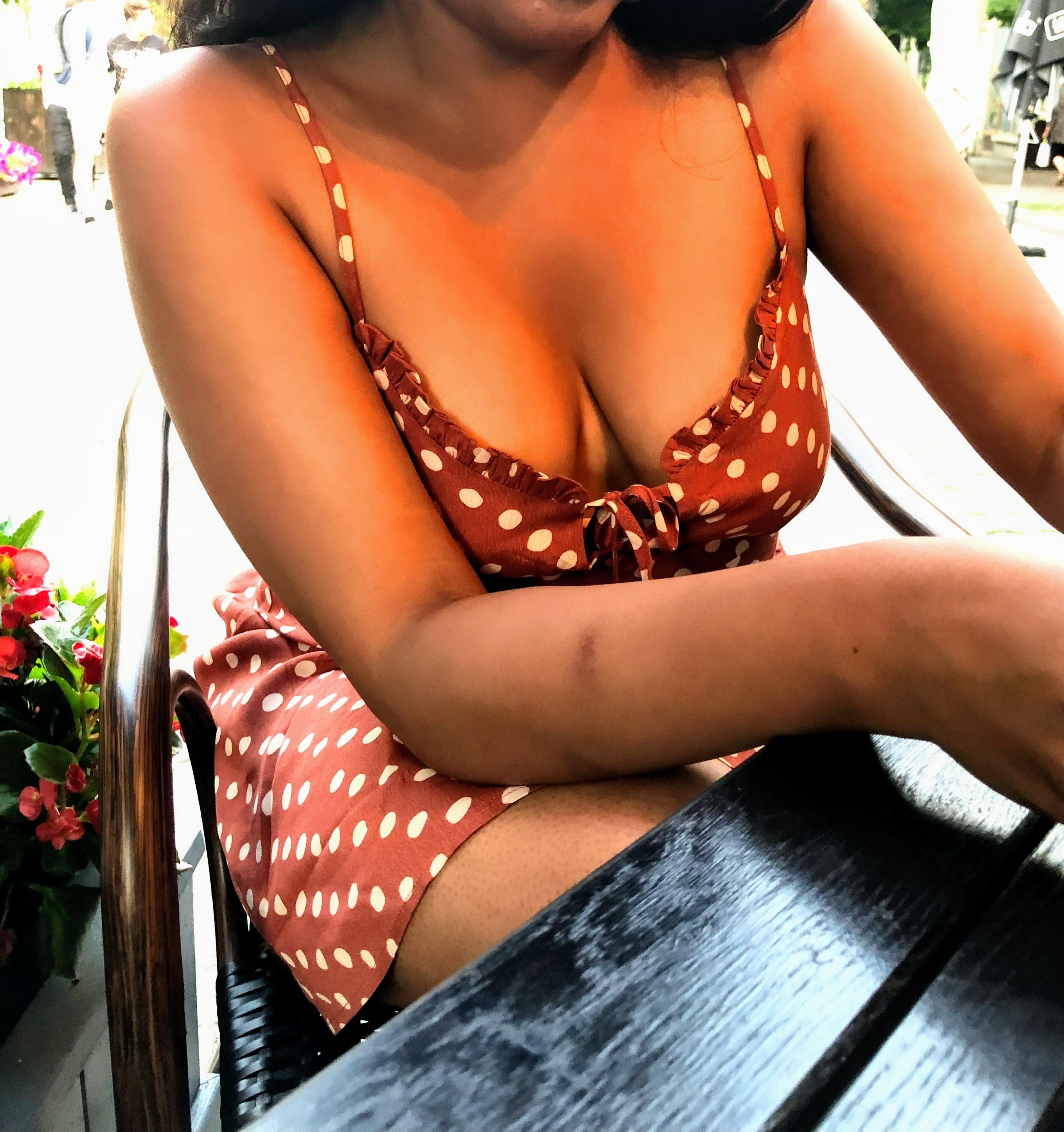 Braless Indian Slut Teasing, Flashing Perky Tits Public