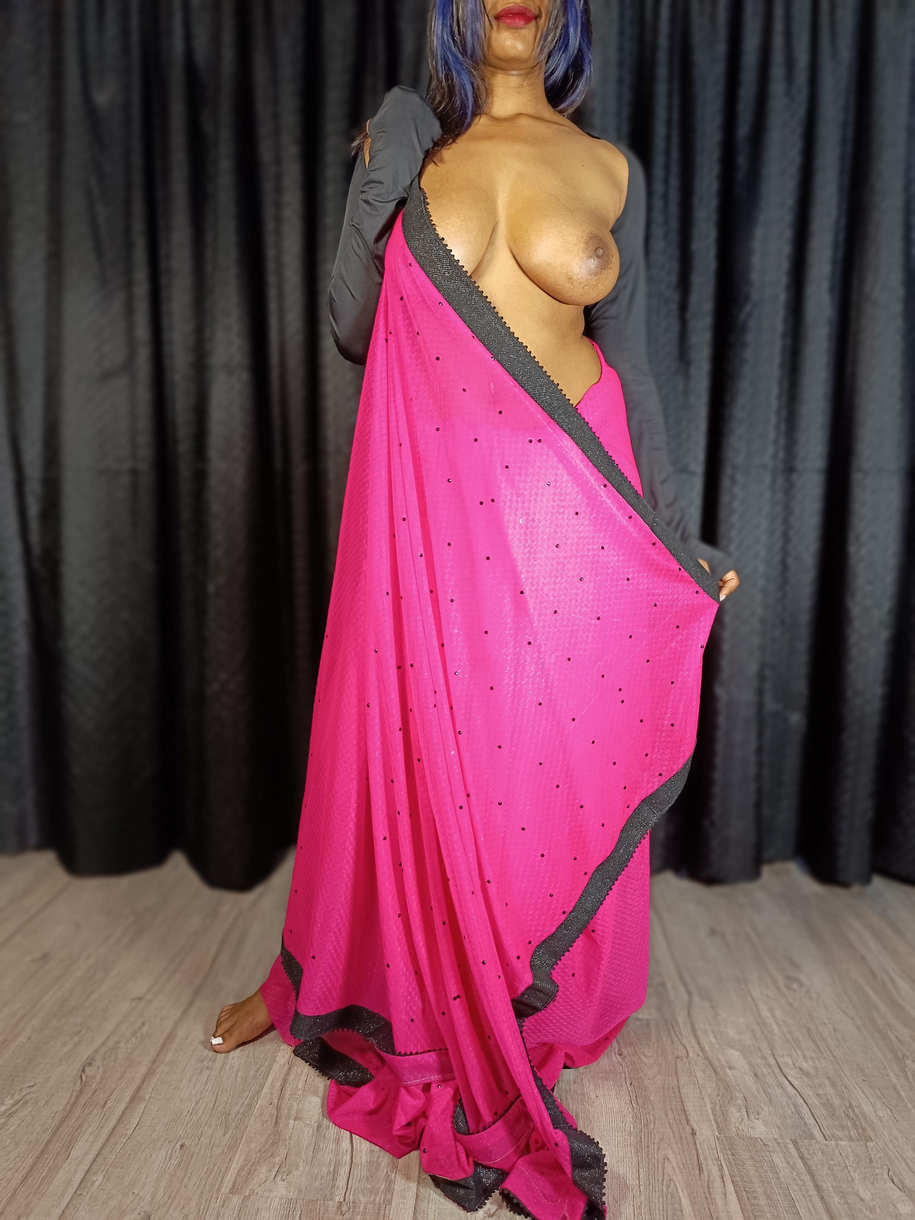 Indian Wife Letting Him Swipe to Strip Her Body Completely