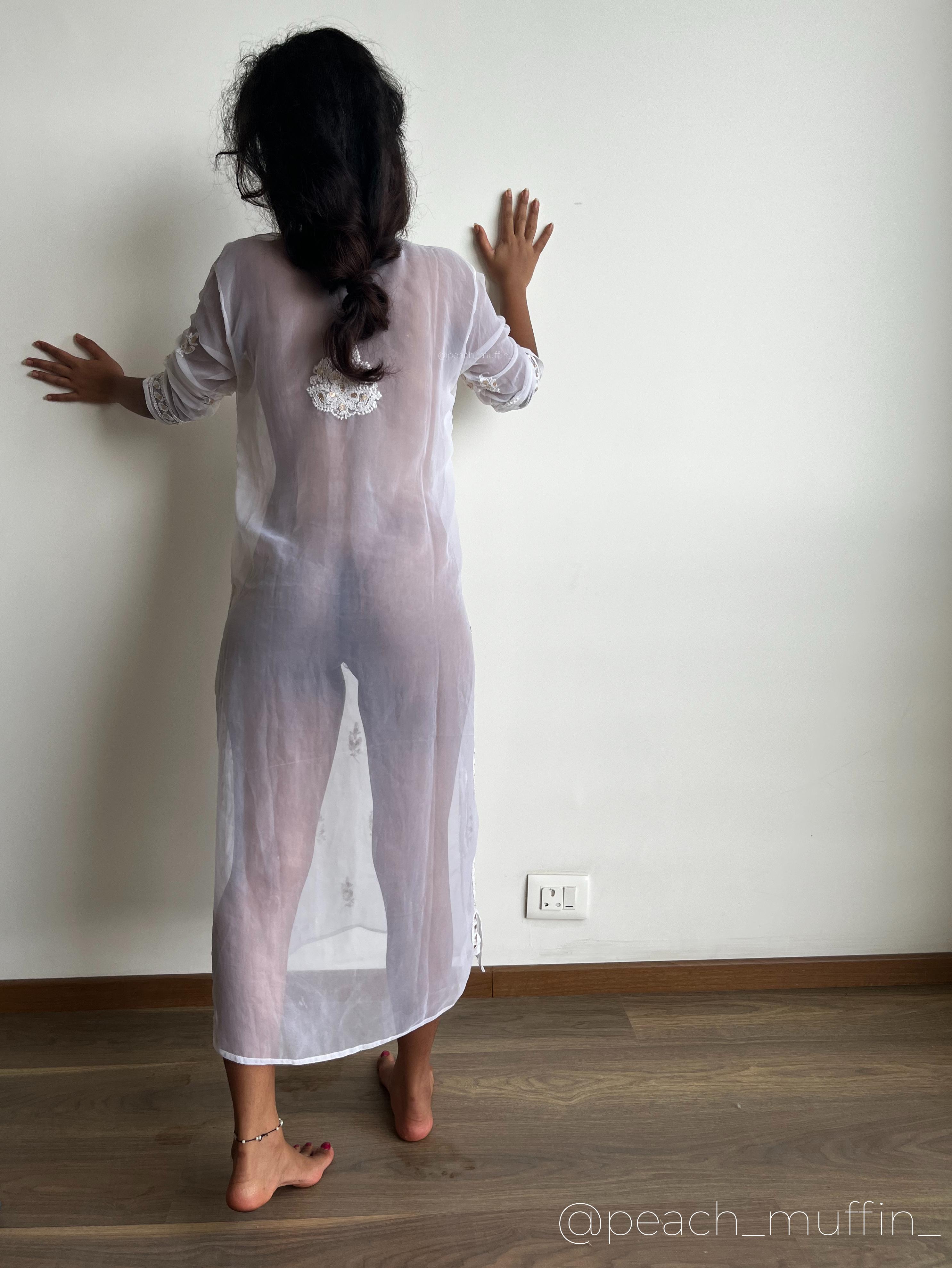 Desi Girlfriend Stripping White Lingerie For Boyfriend