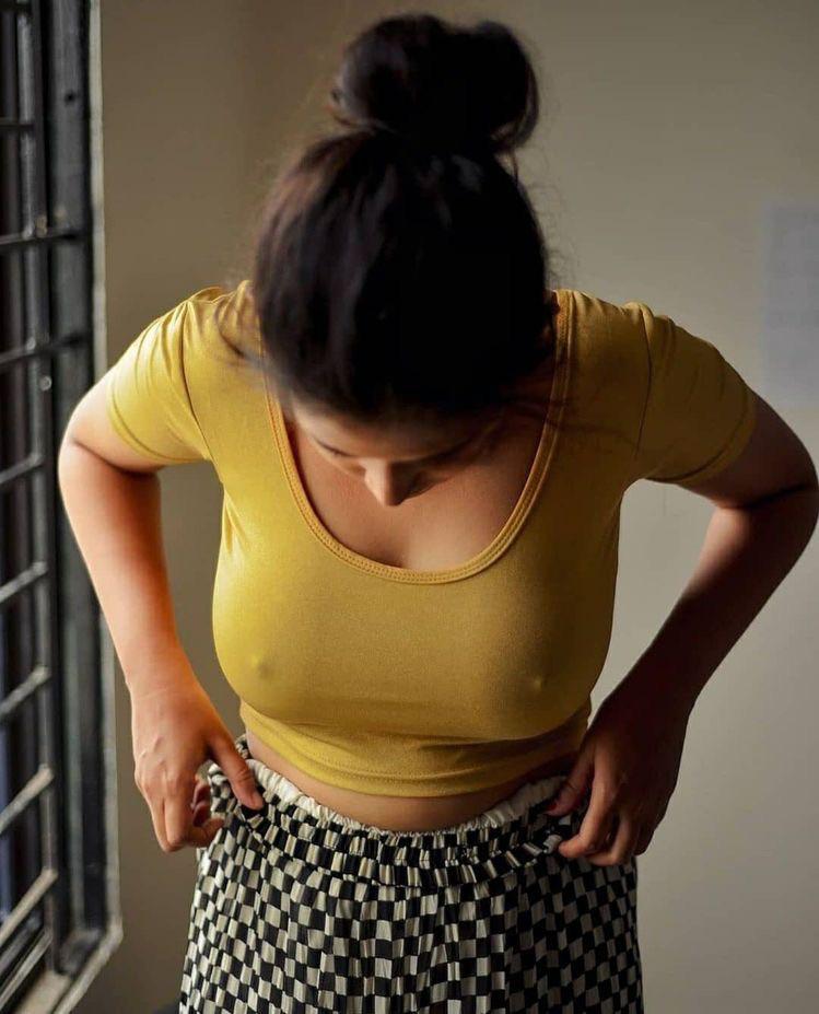 Staring at my perky nips hardening, pinching them while I fantasize about your mouth sucking