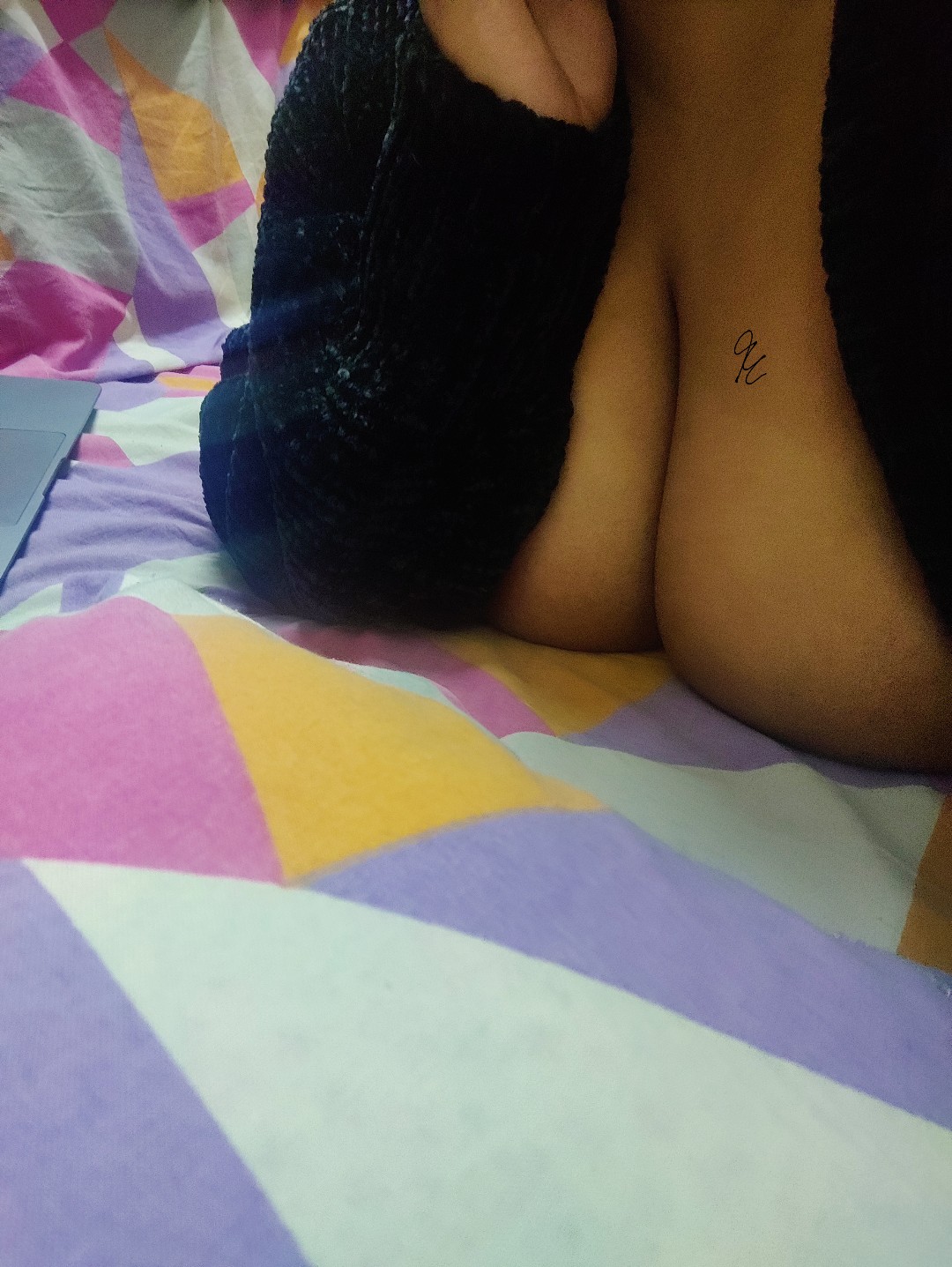 Indian Wife Touching Tits While Working From Home