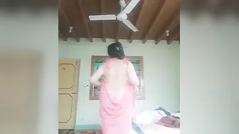 Super sexy aunty striptease in nature's garb MMS