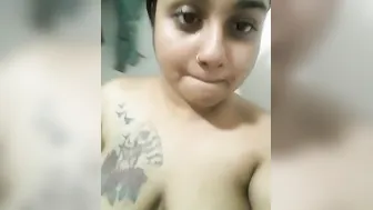 Breasty tattoed Bengali PLAYGIRL bare MMS