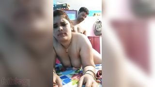 Sexy Bhabhi Doggy style sex with her husbands stepbrother