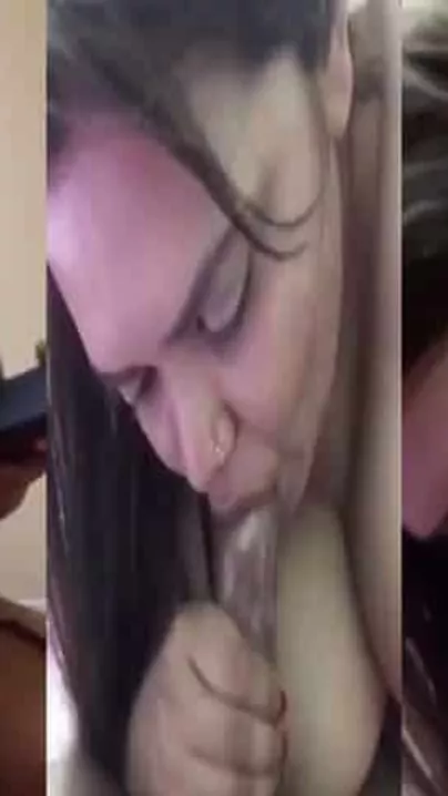 Chubby wife engulfing pecker MMS movie scene