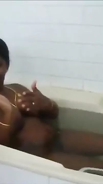 Mallu wife in nature's garb bath in a bathtub