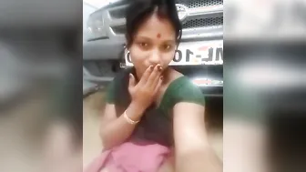 Indian maid making sexy XXX video near boss car