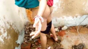 Risky Public Desi Sex. Indian Mom Fucked by Son In Barn Outdoors.