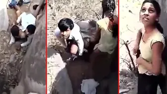 Shocking XXX Indian video! Desi village lovers outdoor caught