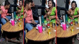 Busty indian aunty having XXX fun with her clients