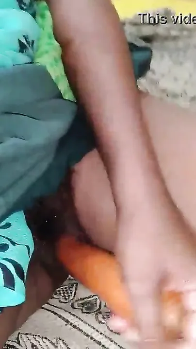 step sister gets shoved carrot into her wet pussy
