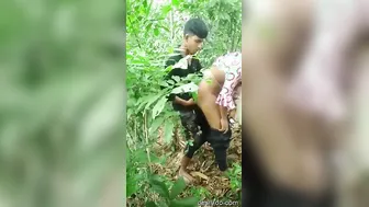 Desi sex MMS! Slutty village sister fucking with young brother In jungle