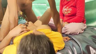 Kinky Desi foursome of horny sluts swapping their brothers for sex