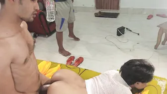 Homemade threesome video of busty Desi slut riding her bro's dick