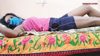 Male in a black mask uses fingers to prepare Desi for XXX action