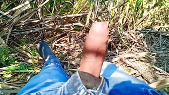 Desi touches pussy in front of cameraman that fucks XXX hole outdoors