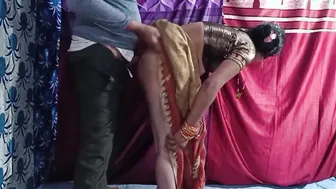 Pussy-hungry XXX buddy fucks Desi wife in spoons after fuck from behind