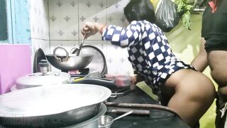 Desi scullery maid cooks during XXX penetration from behind