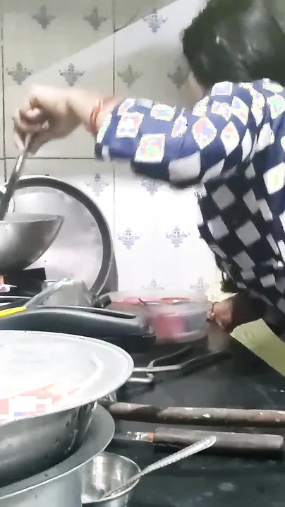 Desi scullery maid cooks during XXX penetration from behind