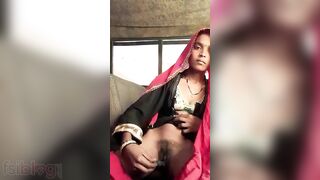 Eggplant helps the young Desi wife satisfy XXX slit on the camera