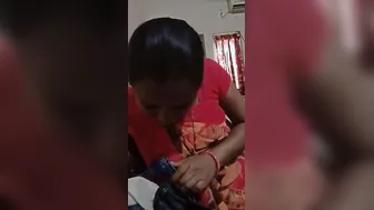 Desi XXX housewife unzips cameraman's fly to take penis out and suck