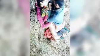 Scandal MMS video of Desi wench taking man's XXX pecker outdoors