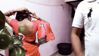 Desi male fucks his wife's slippery XXX vagina in standing doggy