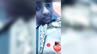 Slut exposes natural tits with dark nipples for XXX online Desi lover