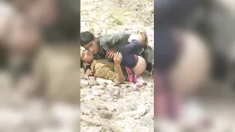 Village Desi XXX girl gets fucked in open by local guy MMS