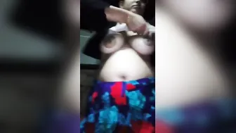 Busty Desi chick showing her XXX boobies and fat pussy