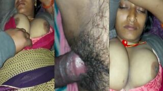 Sleepy Desi XXX wife gets her hairy pussy fucked on cam MMS
