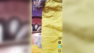 Desi wife takes yellow sari off and flaunts titties on XXX camera