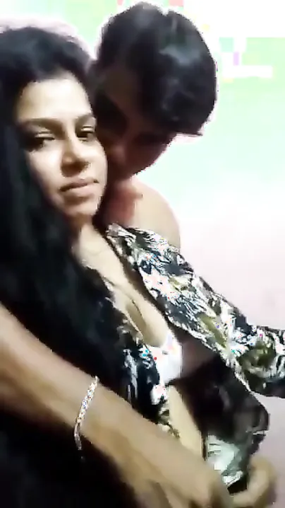 Young XXX girl shows off boobs grabbed by Desi partner on camera