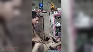 Desi girl gets it on with her nice XXX lover by fireplace in MMS video