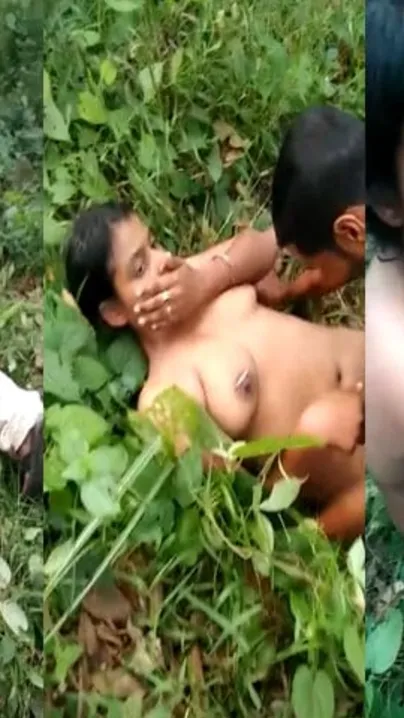 Village guys catch Desi couple having outdoor sex in XXX missionary