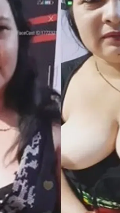 Bhabhi mature teases Desi stud with XXX breasts during live show