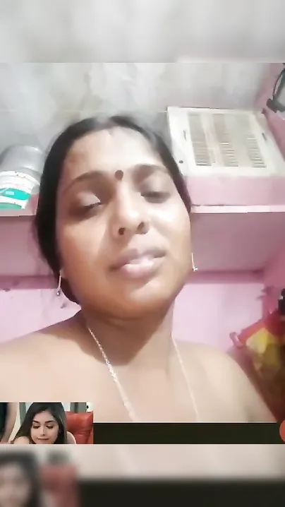 Chubby Indian girl squeezes XXX jugs during video call with Desi BF