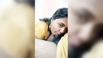 Busty Tamil Desi XXX wife sucking her husband’s dick and eating cum MMS
