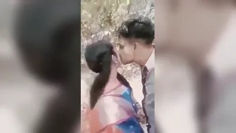Lovely Desi XXX girl gives a hot blowjob outdoors till her boyfriend cum MMS