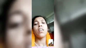 Shy Desi model reveals her cute XXX tits to the client on video call