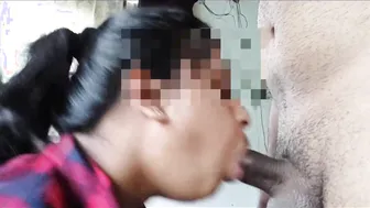 Sexy Lankan girl blows big Desi dick till getting XXX facial cumshot